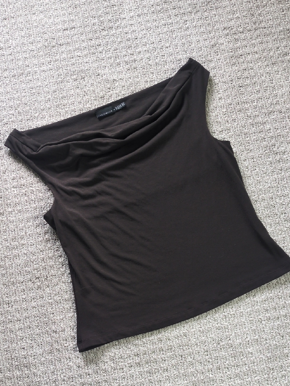 GORGEOUS 90s/00s The Limited Brown Micro Modal Drapey Boatneck Top, Sz XL